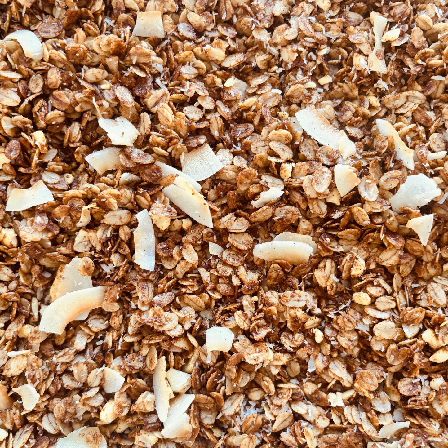 Toasted Coconut Granola — crunchy oats, coconut flakes, cashews, sweetened with date syrup UAE